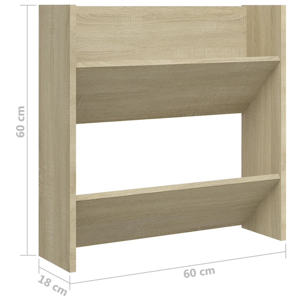 Armoire à chaussures murale Chêne Sonoma 60x18x60 cm Aggloméré - XIOS