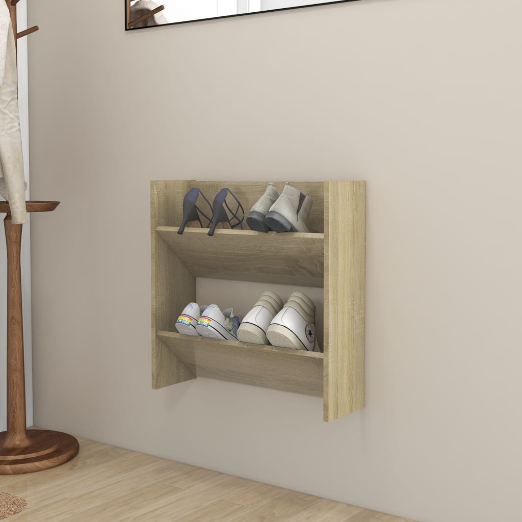 Armoire à chaussures murale Chêne Sonoma 60x18x60 cm Aggloméré - XIOS