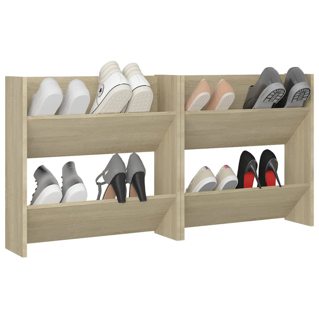 Armoires à chaussures murales 2 pcs Chêne Sonoma 60x18x60 cm - XIOS