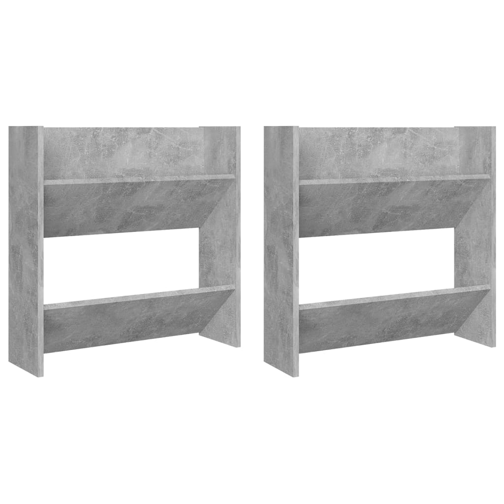 Armoires à chaussures murales 2 pcs Gris béton 60x18x60 cm - XIOS