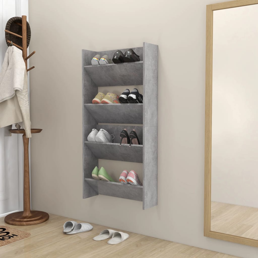 Armoires à chaussures murales 2 pcs Gris béton 60x18x60 cm - XIOS