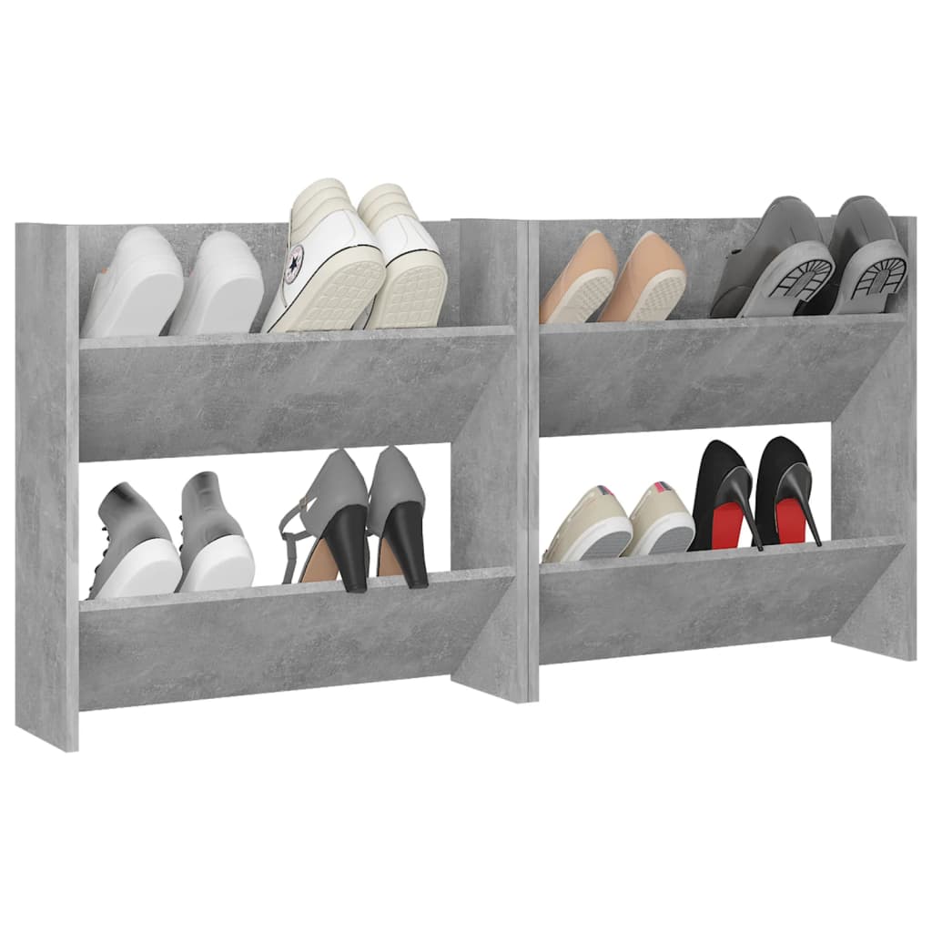 Armoires à chaussures murales 2 pcs Gris béton 60x18x60 cm - XIOS