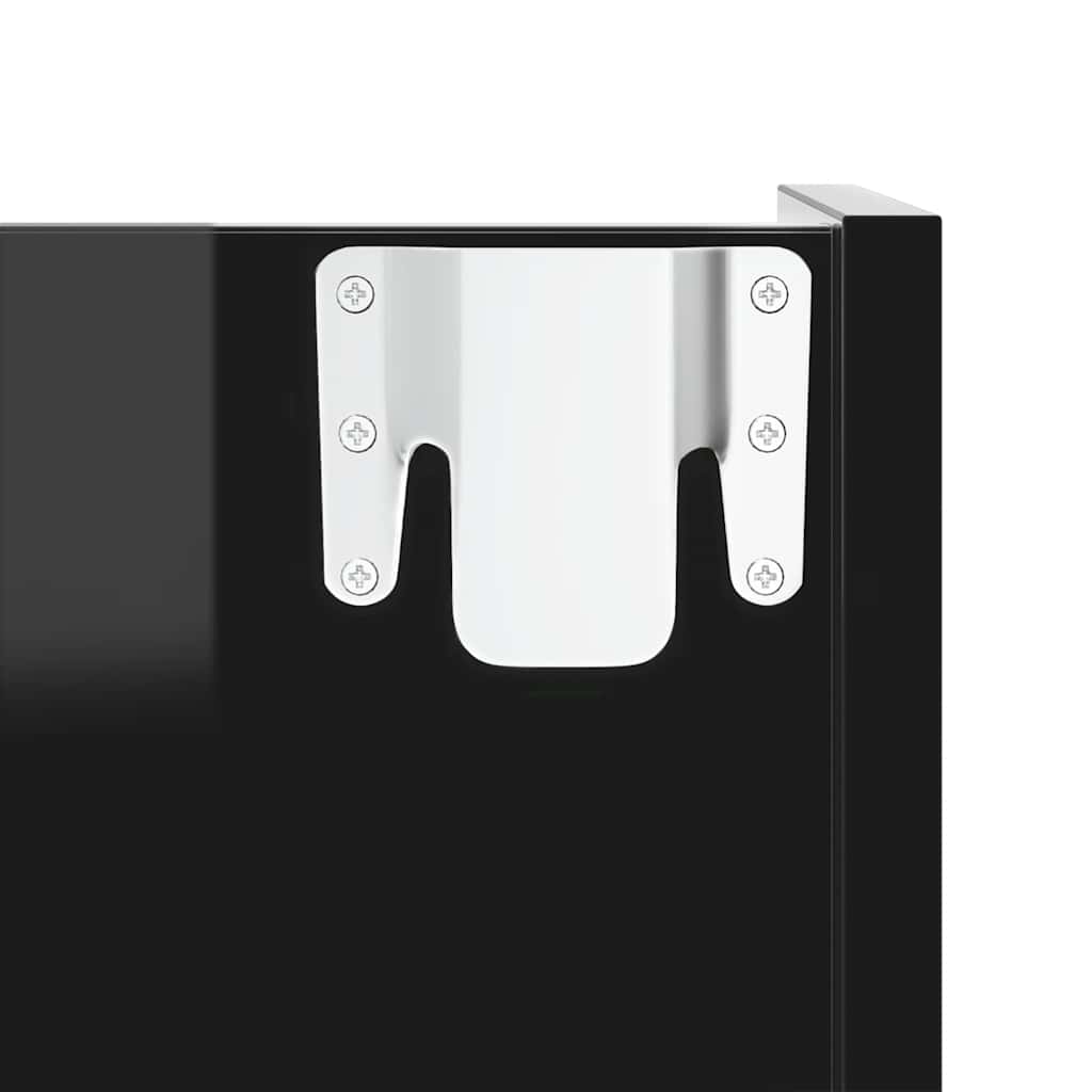 Armoires à chaussures murales 4 pcs noir brillant 60x18x60 cm - XIOS