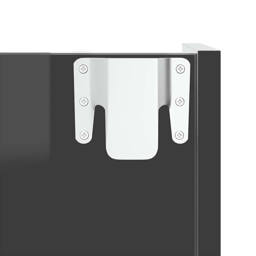 Armoire à chaussures murale gris brillant bois d’ingénierie - XIOS