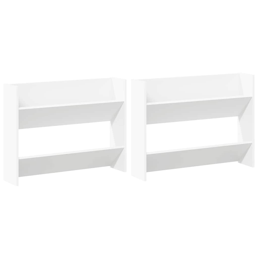 Armoires à chaussures murales 2 pcs Blanc 80x18x60 cm Aggloméré - XIOS