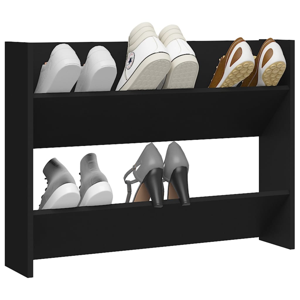 Armoire à chaussures murale Noir 80x18x60 cm Aggloméré - XIOS