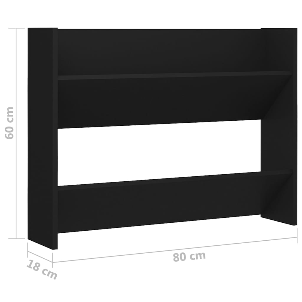 Armoire à chaussures murale Noir 80x18x60 cm Aggloméré - XIOS