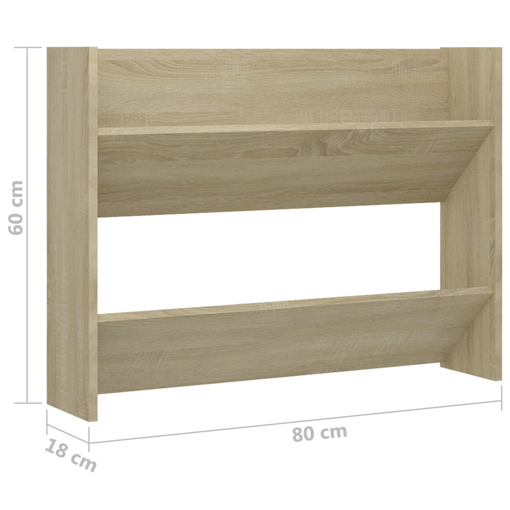 Armoire à chaussures murale Chêne Sonoma 80x18x60 cm Aggloméré - XIOS