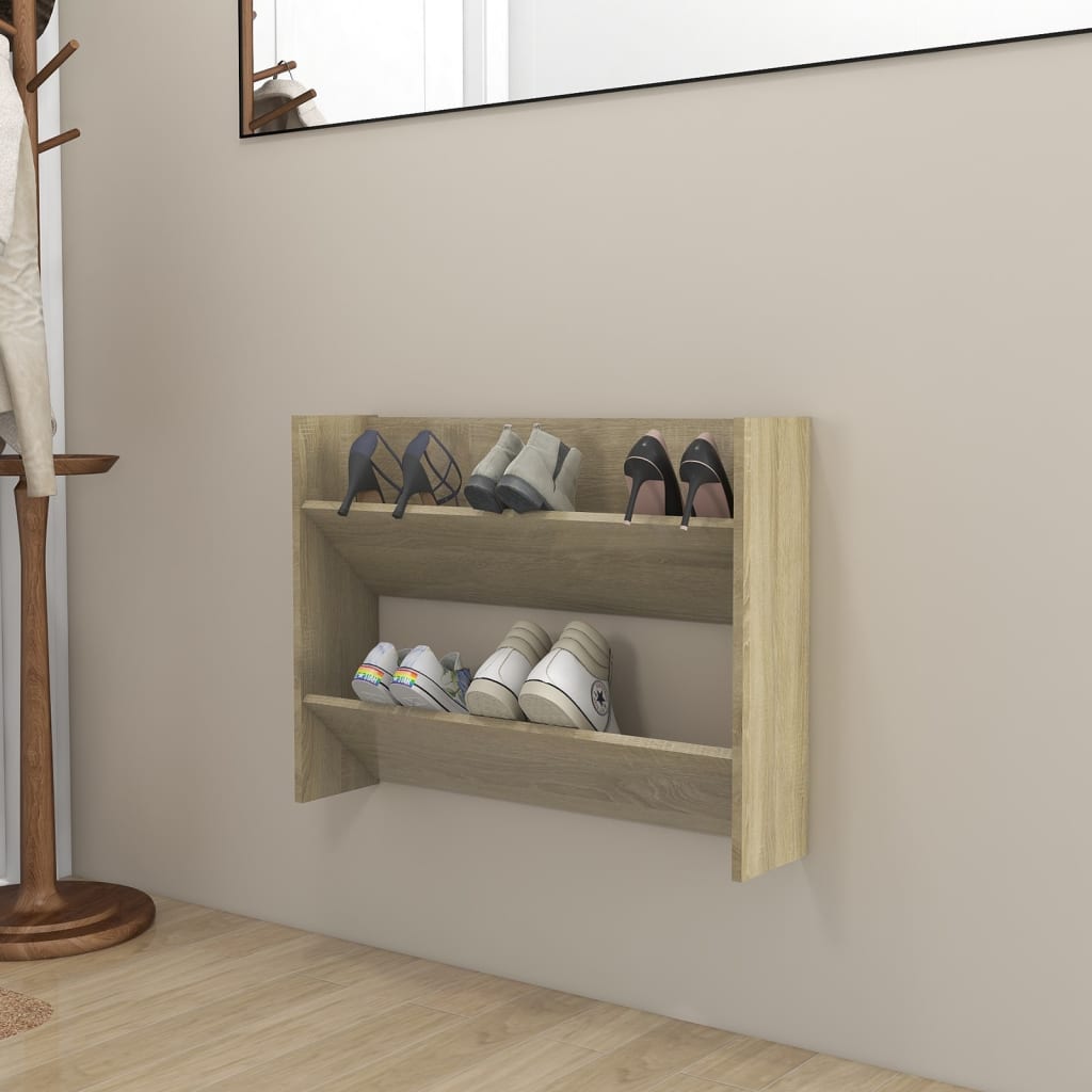 Armoire à chaussures murale Chêne Sonoma 80x18x60 cm Aggloméré - XIOS