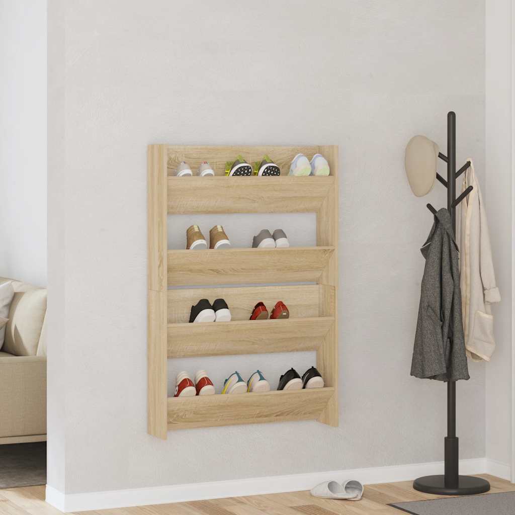 Armoires à chaussures murales 2 pcs Chêne Sonoma 80x18x60 cm - XIOS