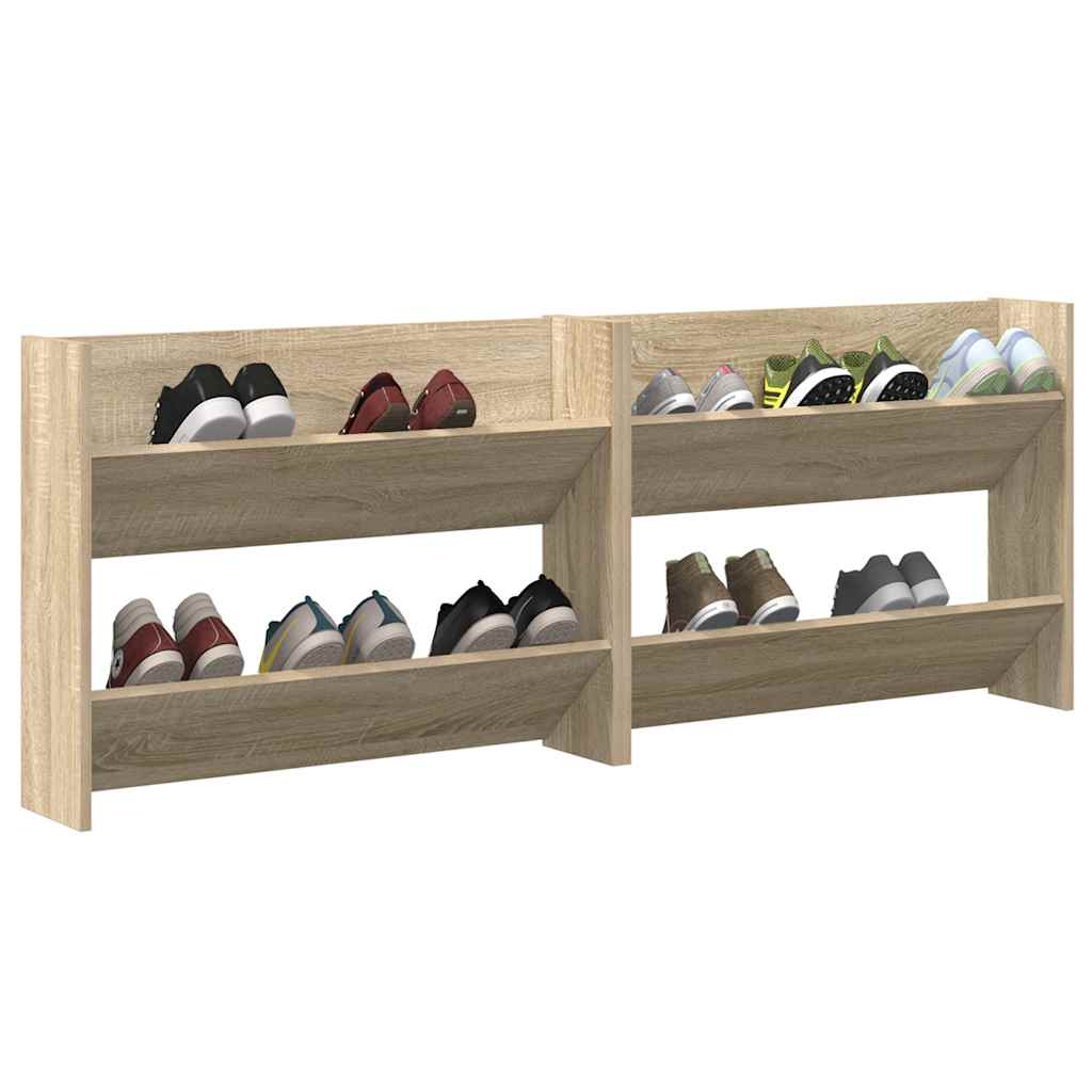 Armoires à chaussures murales 2 pcs Chêne Sonoma 80x18x60 cm - XIOS