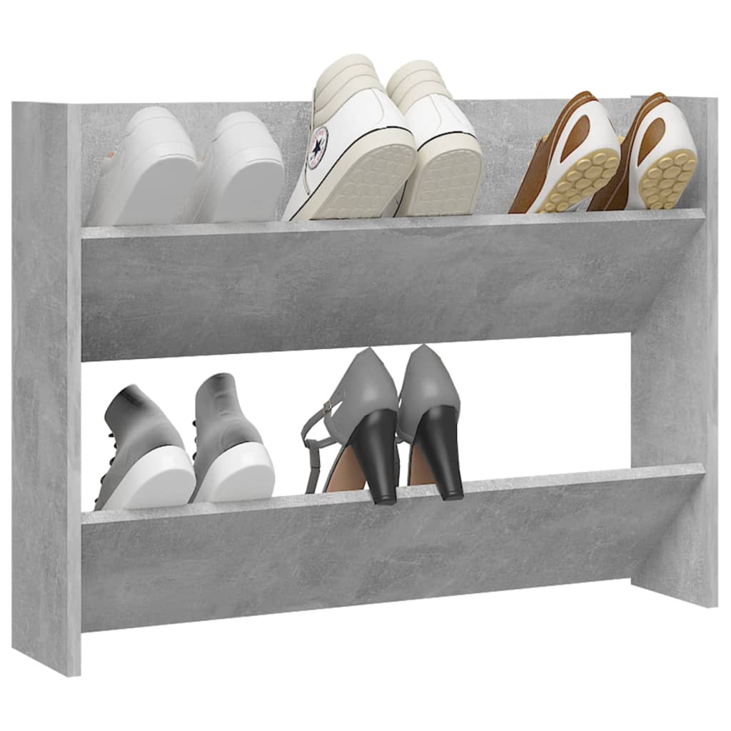 Armoire à chaussures murale Gris béton 80x18x60 cm Aggloméré - XIOS