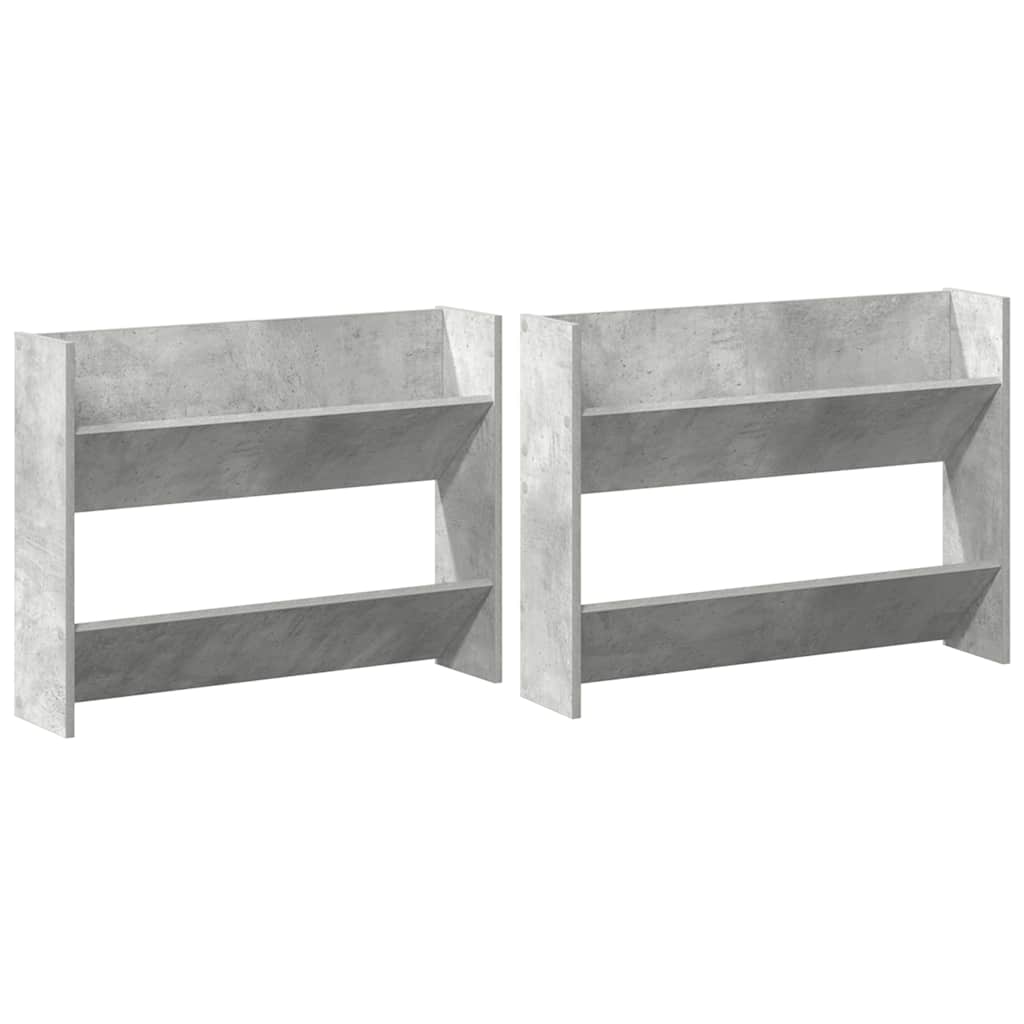 Armoires à chaussures murales 2 pcs Gris béton 80x18x60 cm - XIOS