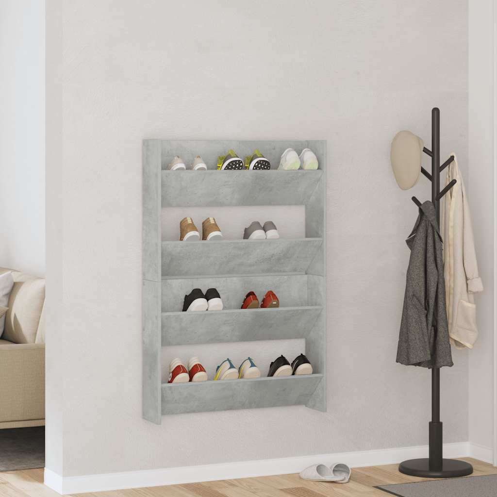 Armoires à chaussures murales 2 pcs Gris béton 80x18x60 cm - XIOS