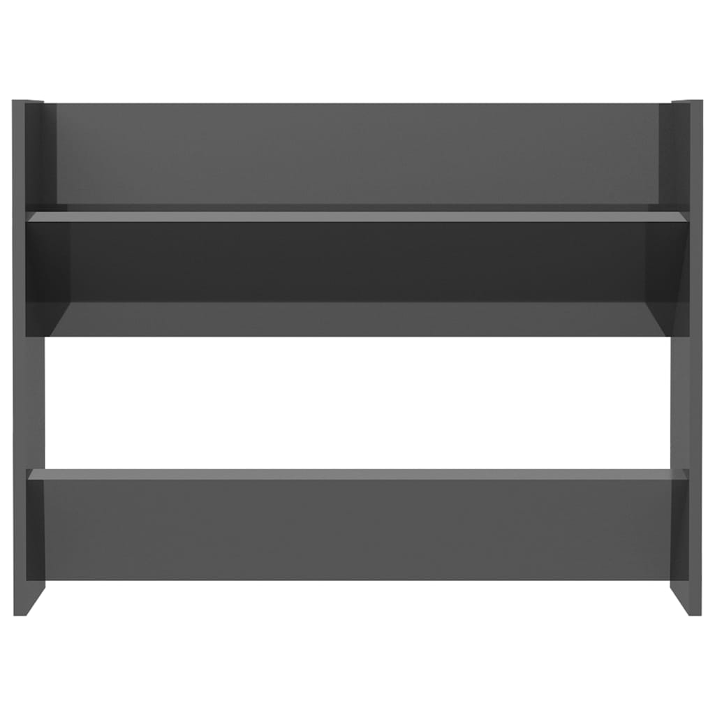 Armoire à chaussures murale gris brillant bois d'ingénierie - XIOS
