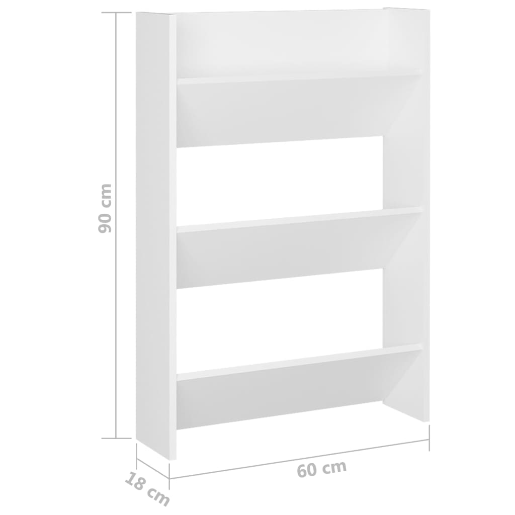 Armoire à chaussures murale Blanc 60x18x90 cm Aggloméré - XIOS
