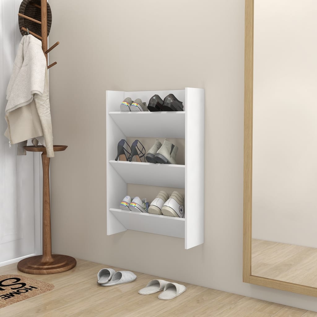 Armoire à chaussures murale Blanc 60x18x90 cm Aggloméré - XIOS