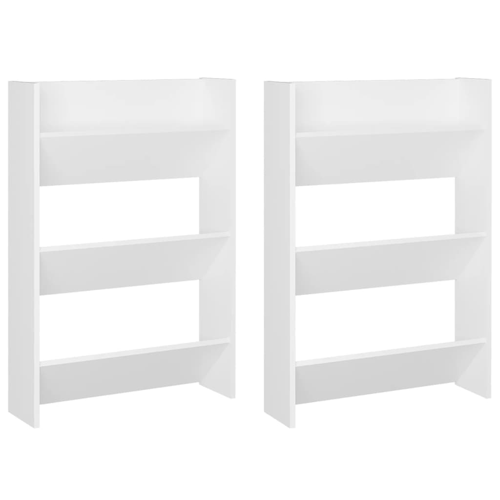 Armoires à chaussures murales 2 pcs Blanc 60x18x90 cm Aggloméré - XIOS