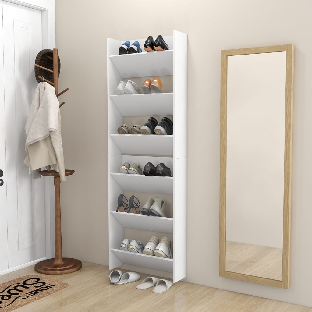 Armoires à chaussures murales 2 pcs Blanc 60x18x90 cm Aggloméré - XIOS