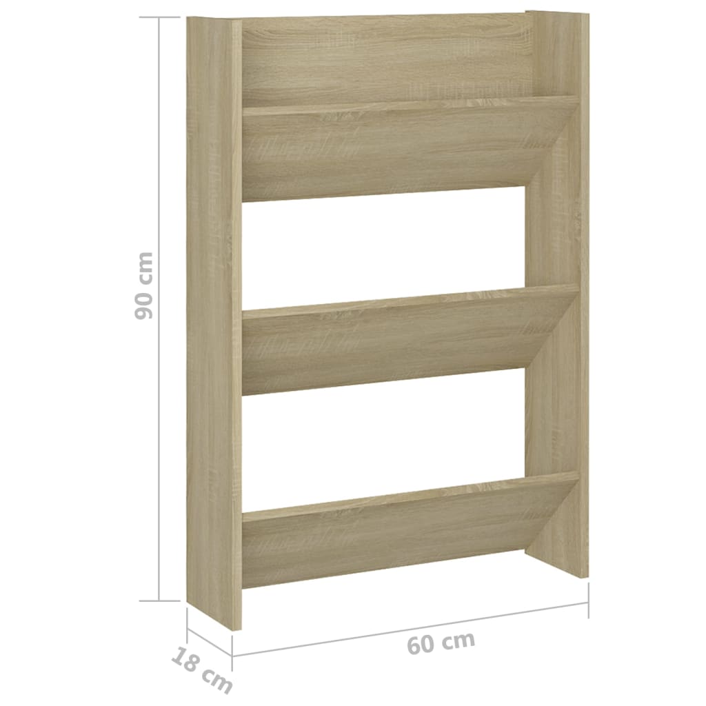 Armoire à chaussures murale Chêne Sonoma 60x18x90 cm Aggloméré - XIOS