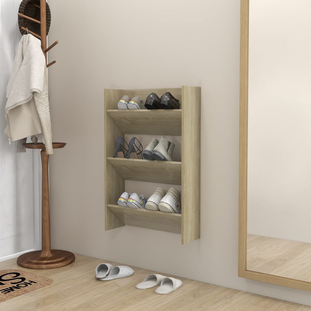 Armoire à chaussures murale Chêne Sonoma 60x18x90 cm Aggloméré - XIOS