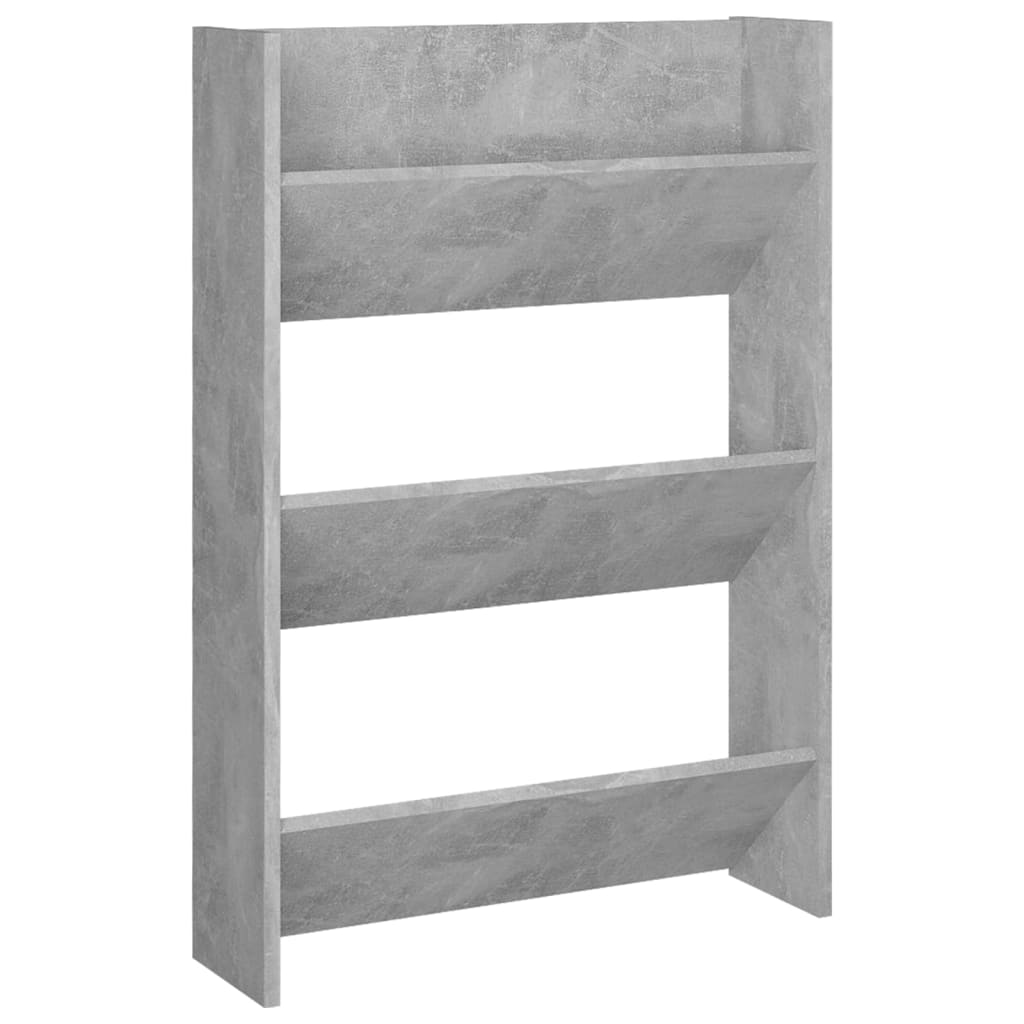 Armoire à chaussures murale Gris béton 60x18x90 cm Aggloméré - XIOS