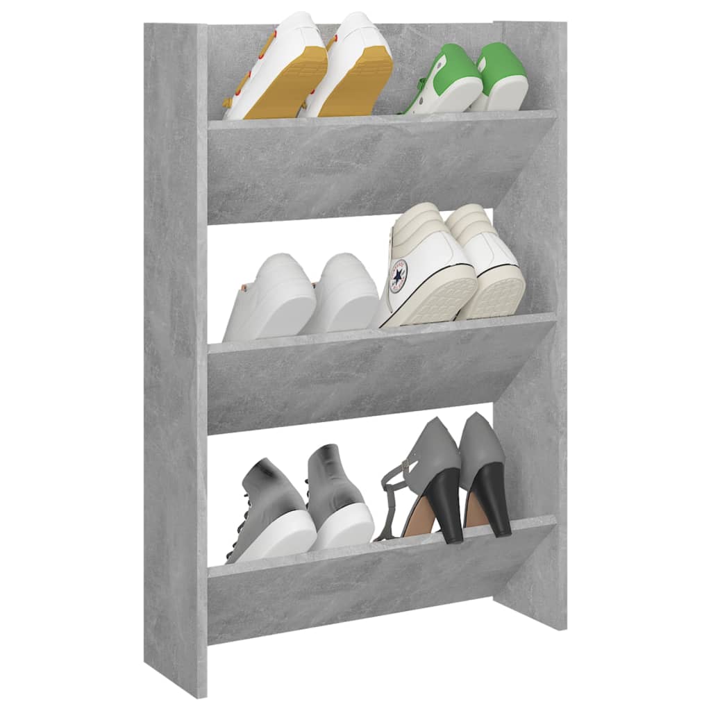 Armoire à chaussures murale Gris béton 60x18x90 cm Aggloméré - XIOS