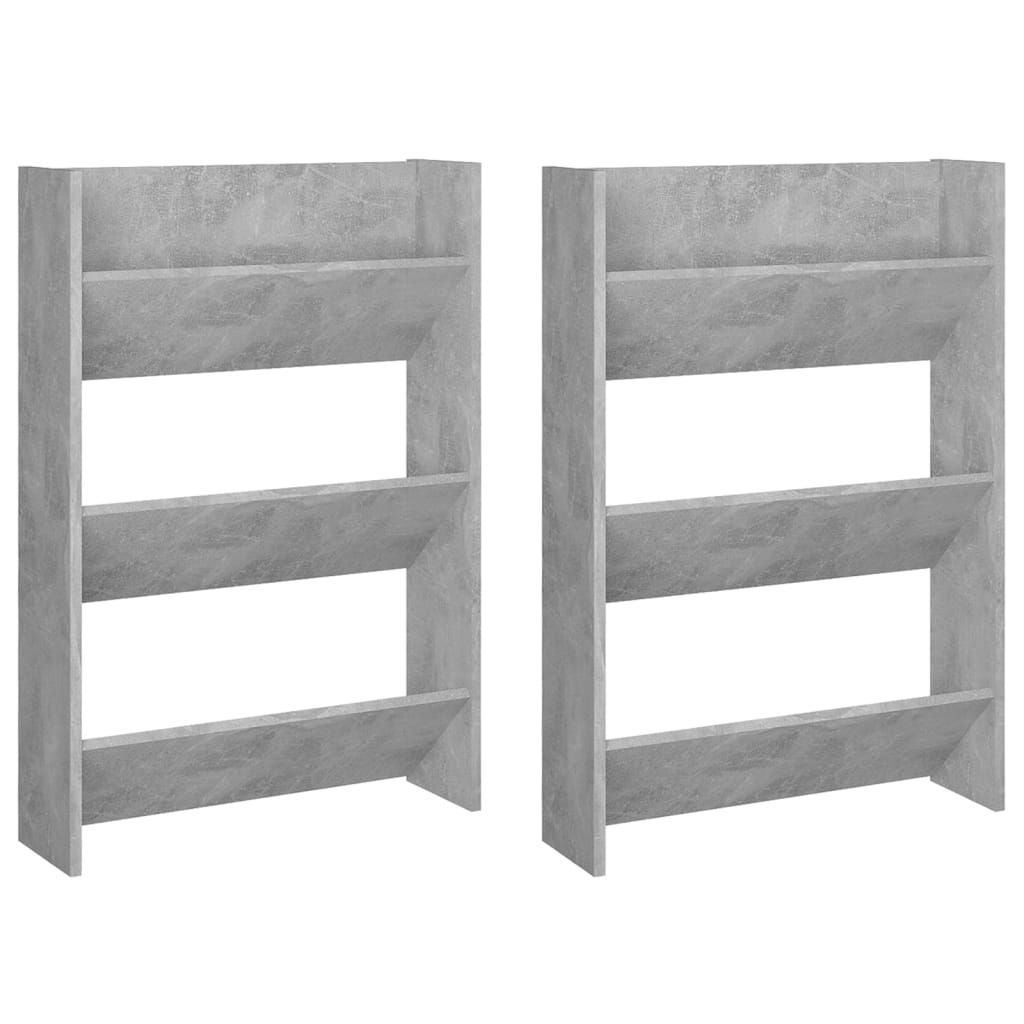 Armoires à chaussures murales 2 pcs Gris béton 60x18x90 cm - XIOS