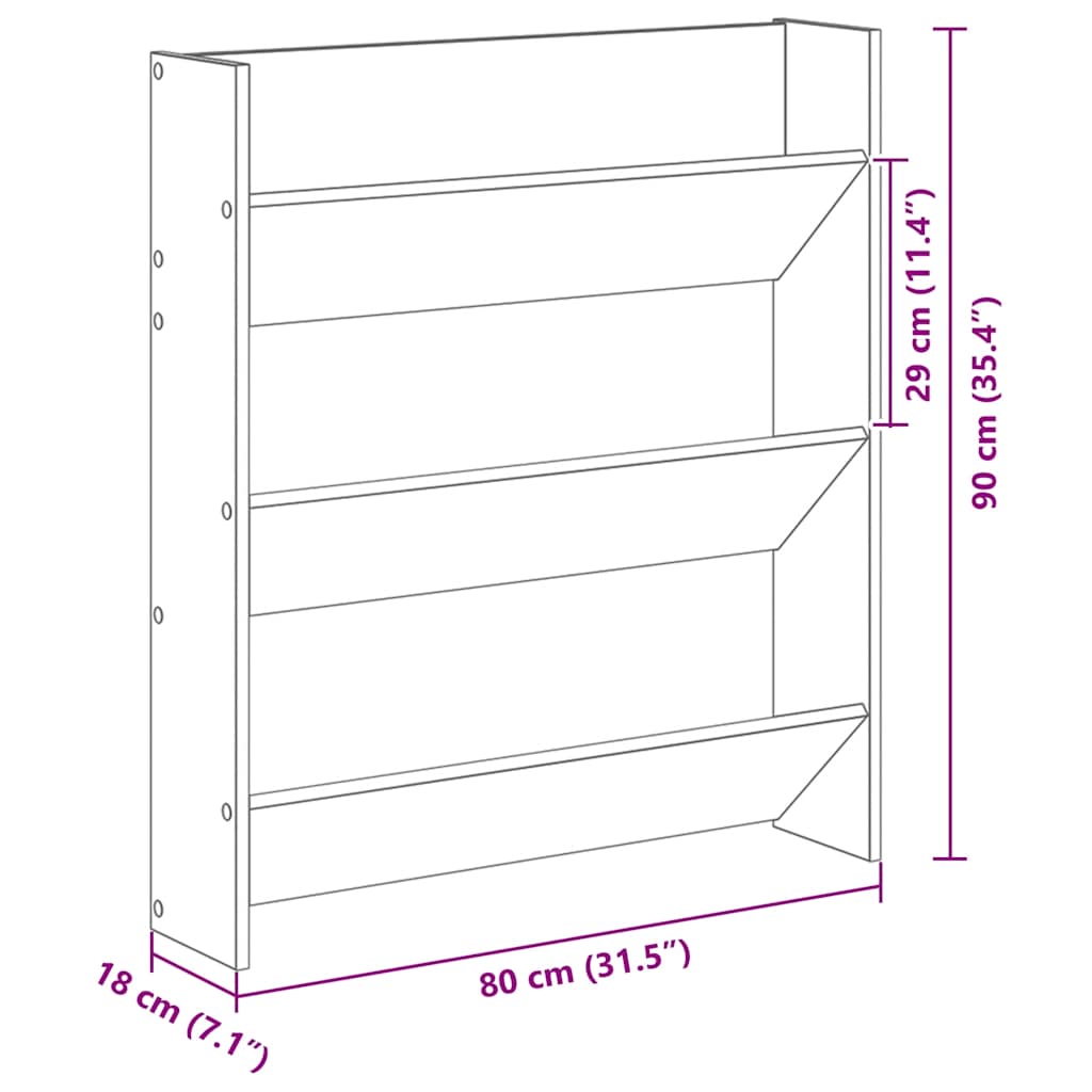 Armoire à chaussures murale blanc 80x18x90 cm bois d'ingénierie - XIOS