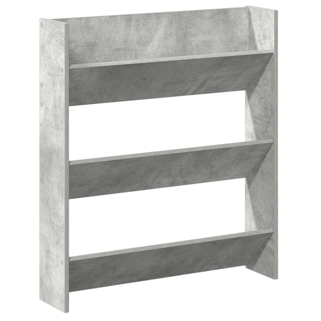 Armoire à chaussures murale Gris béton 80x18x90 cm Aggloméré - XIOS