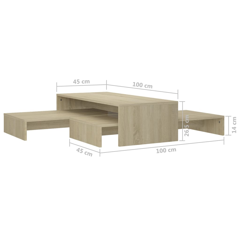 Set de tables basses gigognes chêne sonoma bois d'ingénierie - XIOS