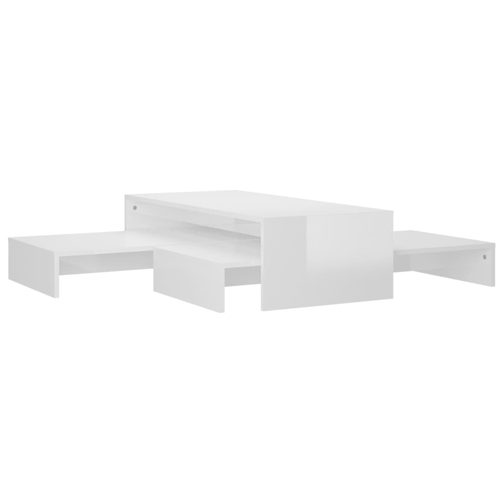 Ensemble de tables basses gigognes blanc brillant - XIOS