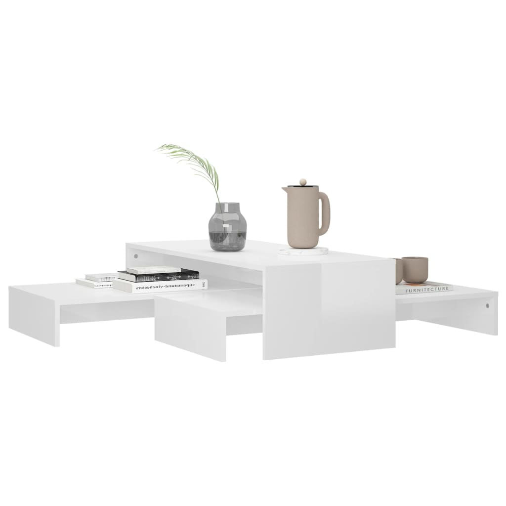 Ensemble de tables basses gigognes blanc brillant - XIOS