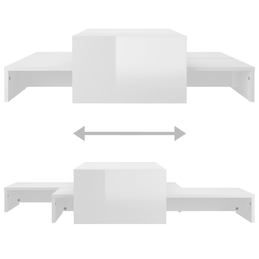 Ensemble de tables basses gigognes blanc brillant - XIOS