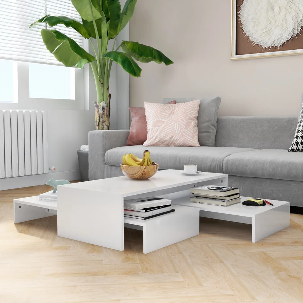Ensemble de tables basses gigognes blanc brillant - XIOS