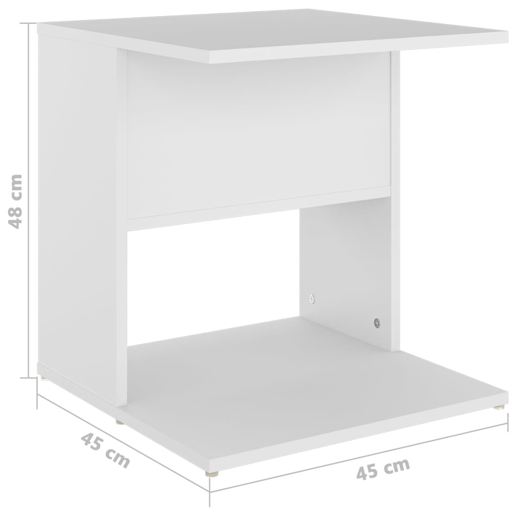 Table d'appoint blanc 45x45x48 cm bois d'ingénierie - XIOS