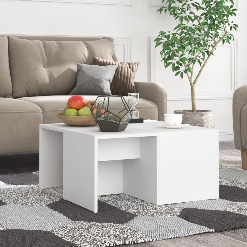 Tables basses 4 pcs blanc 33x33x33 cm bois d'ingénierie - XIOS