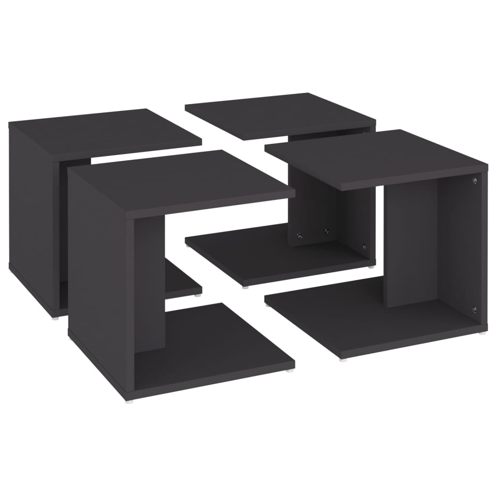 Tables basses 4 pcs gris 33x33x33 cm bois d'ingénierie - XIOS
