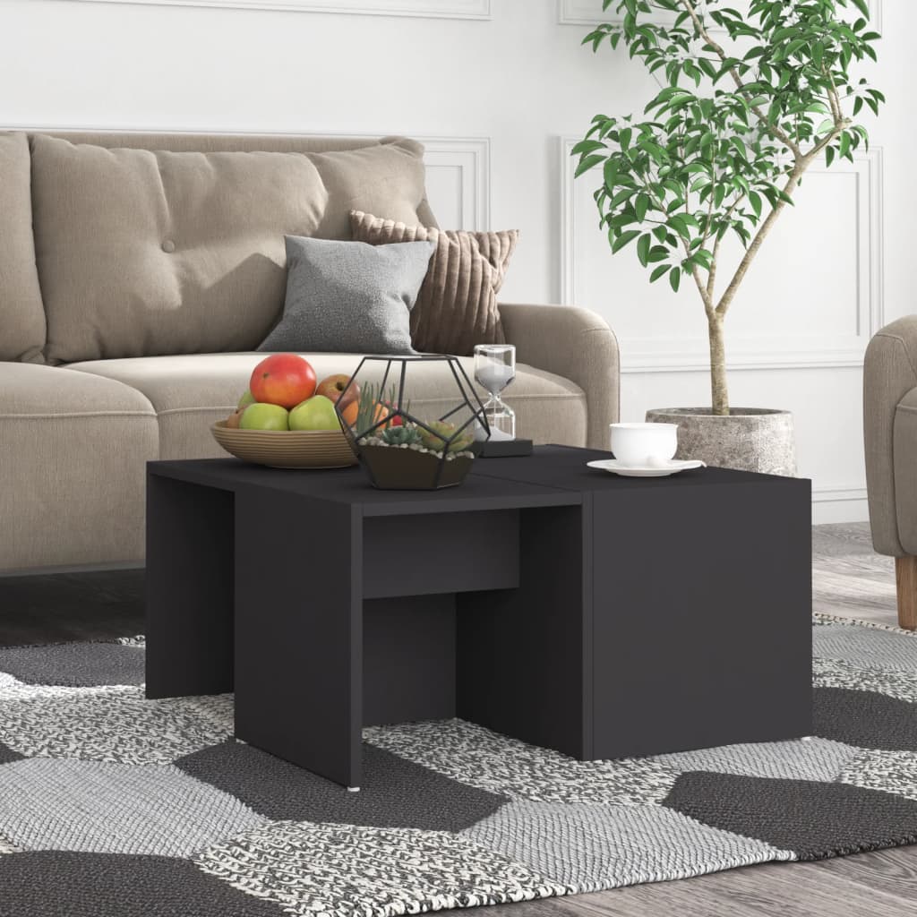 Tables basses 4 pcs gris 33x33x33 cm bois d'ingénierie - XIOS