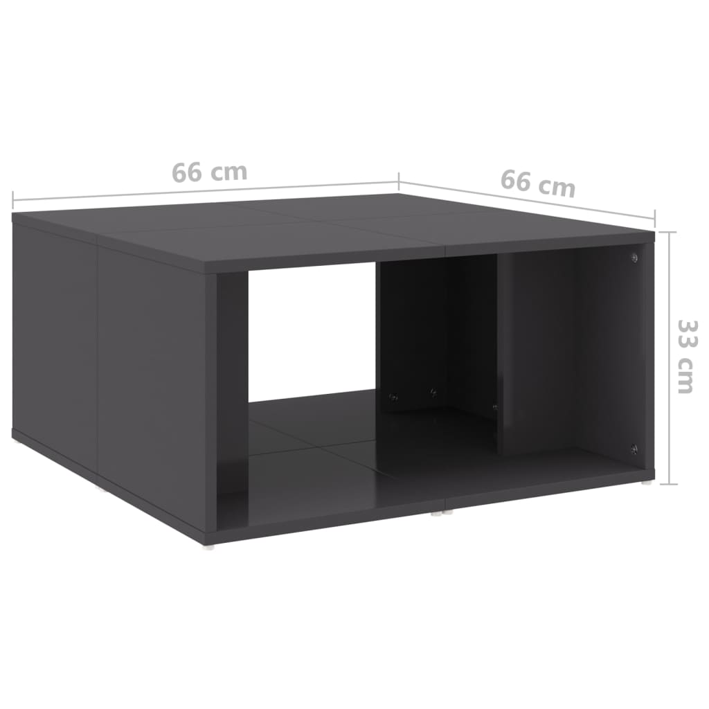 Tables basses 4 pcs gris brillant 33x33x33 cm bois d'ingénierie - XIOS