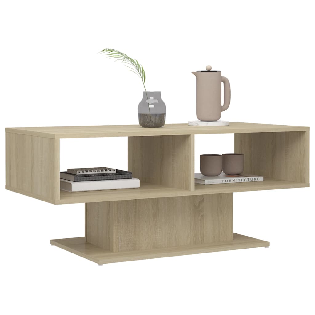 Table basse chêne sonoma 103,5x50x44,5 cm bois d'ingénierie - XIOS