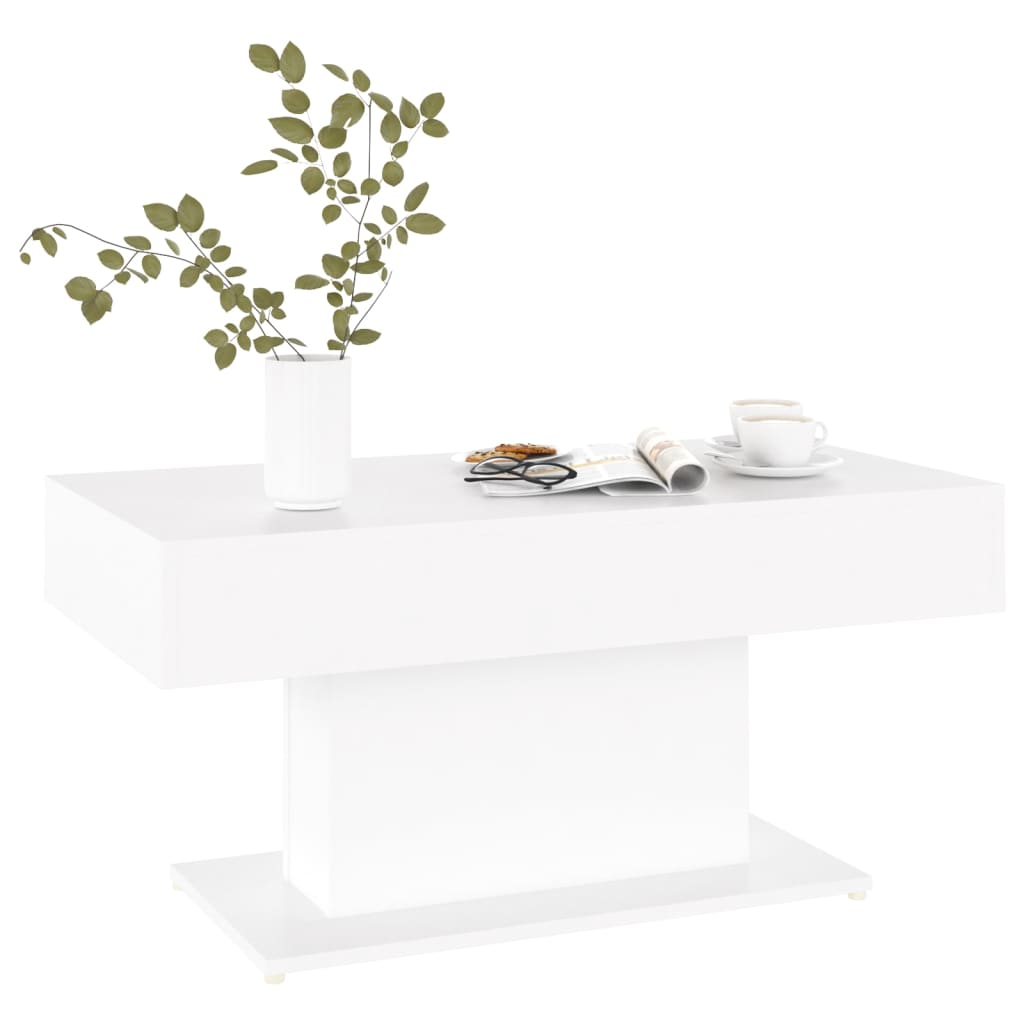 Table basse blanc 96x50x45 cm bois d'ingénierie - XIOS