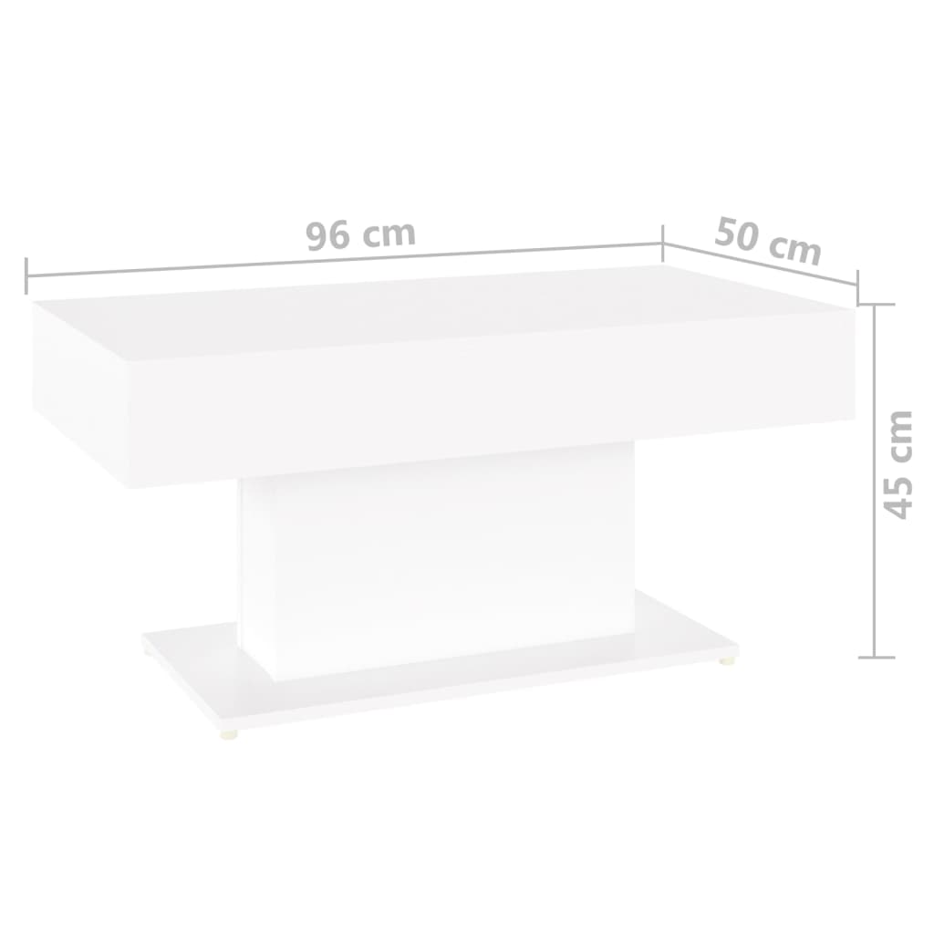 Table basse blanc 96x50x45 cm bois d'ingénierie - XIOS
