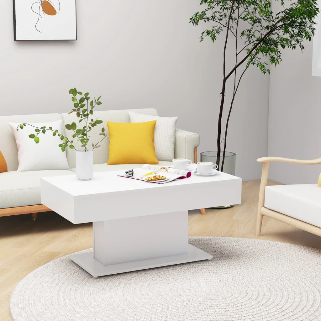 Table basse blanc 96x50x45 cm bois d'ingénierie - XIOS