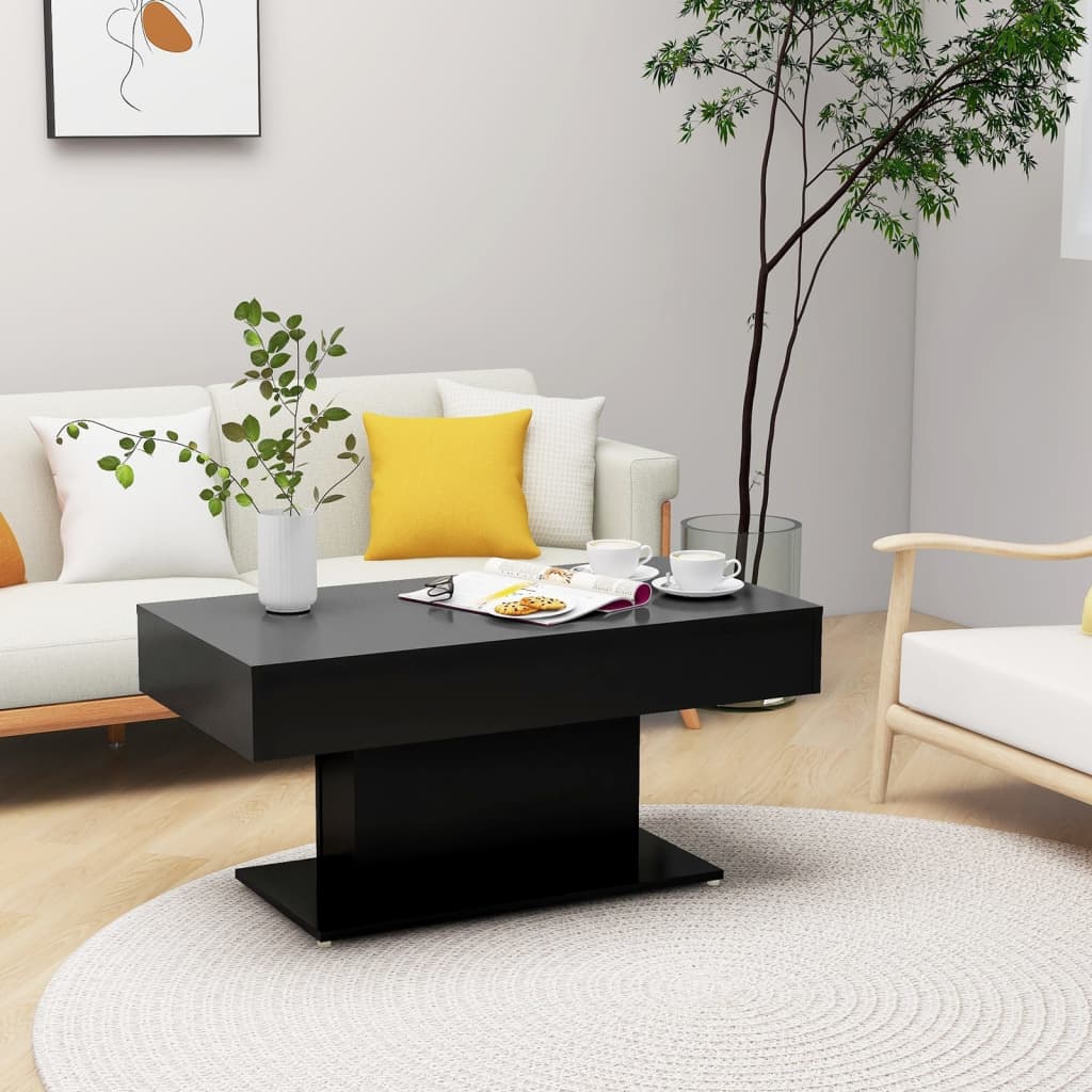 Table basse noir 96x50x45 cm bois d'ingénierie - XIOS