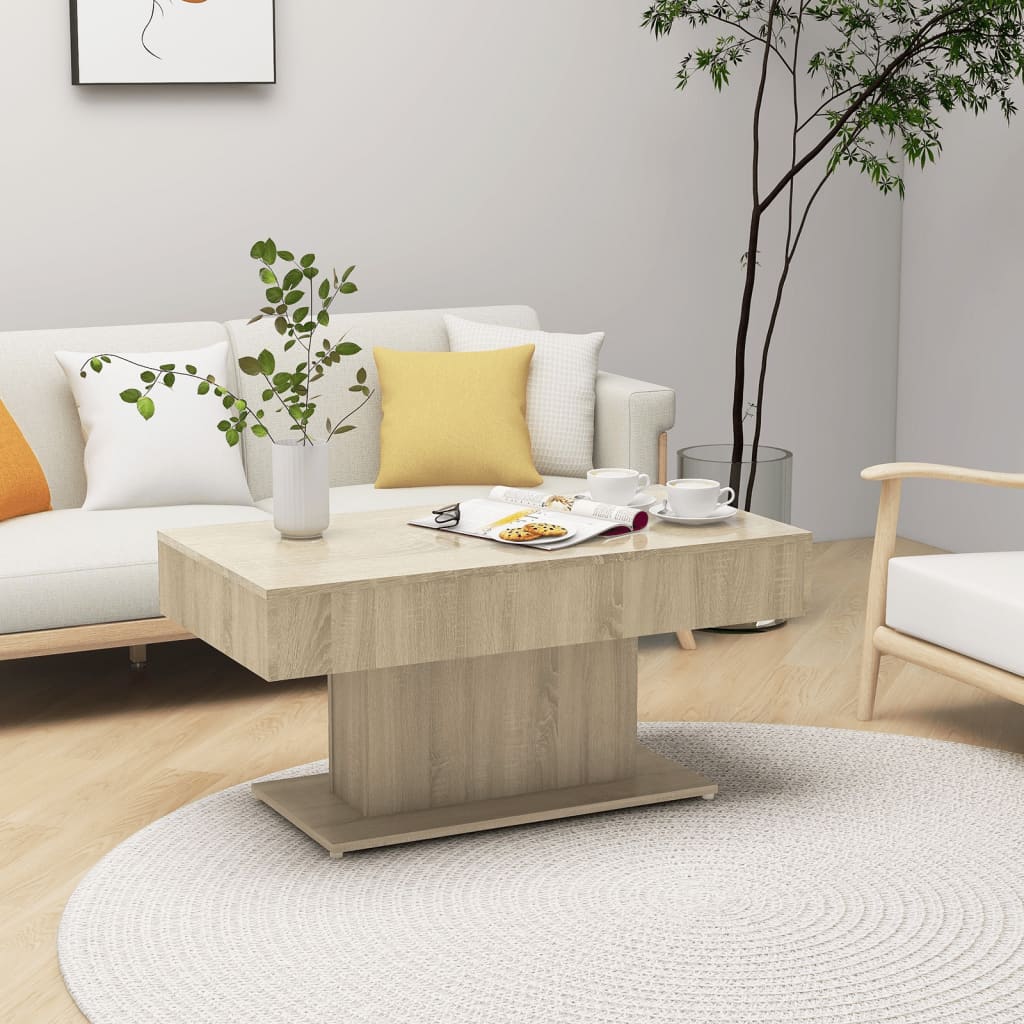 Table basse chêne sonoma 96x50x45 cm bois d'ingénierie - XIOS