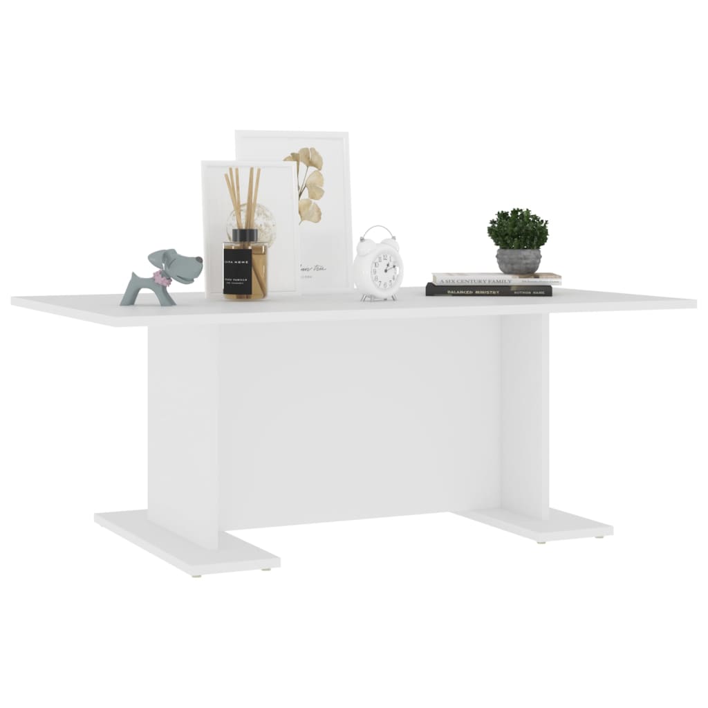 Table basse blanc 103,5x60x40 cm bois d'ingénierie - XIOS