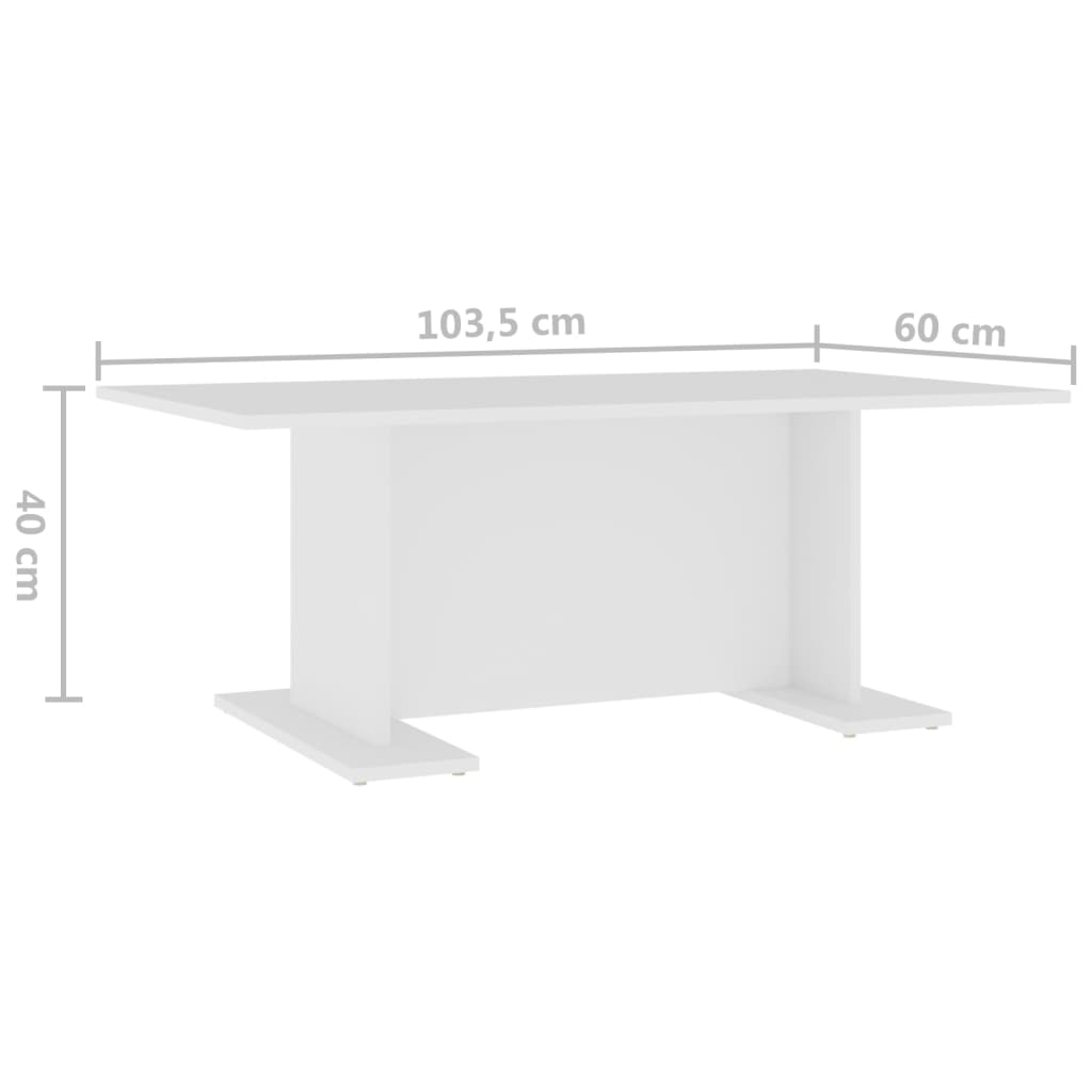 Table basse blanc 103,5x60x40 cm bois d'ingénierie - XIOS