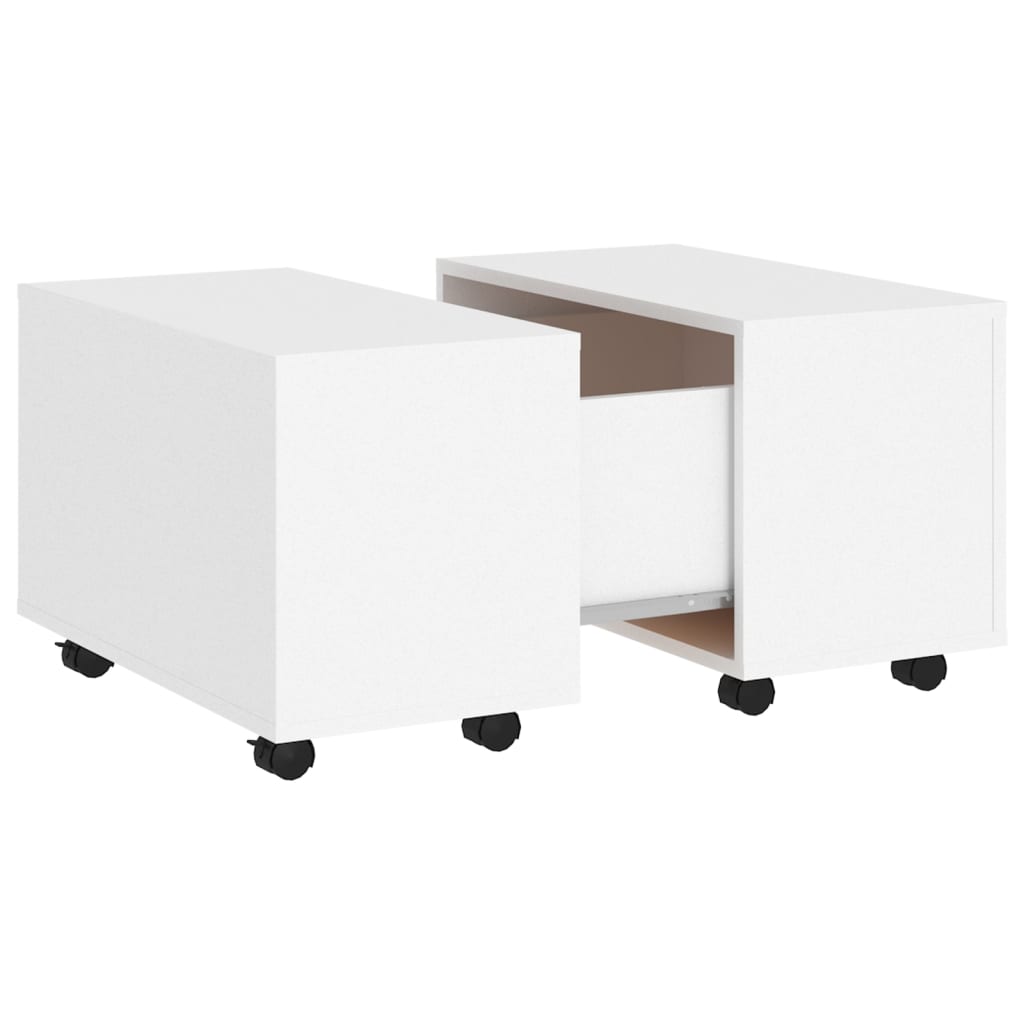 Table basse blanc 60x60x38 cm bois d'ingénierie - XIOS