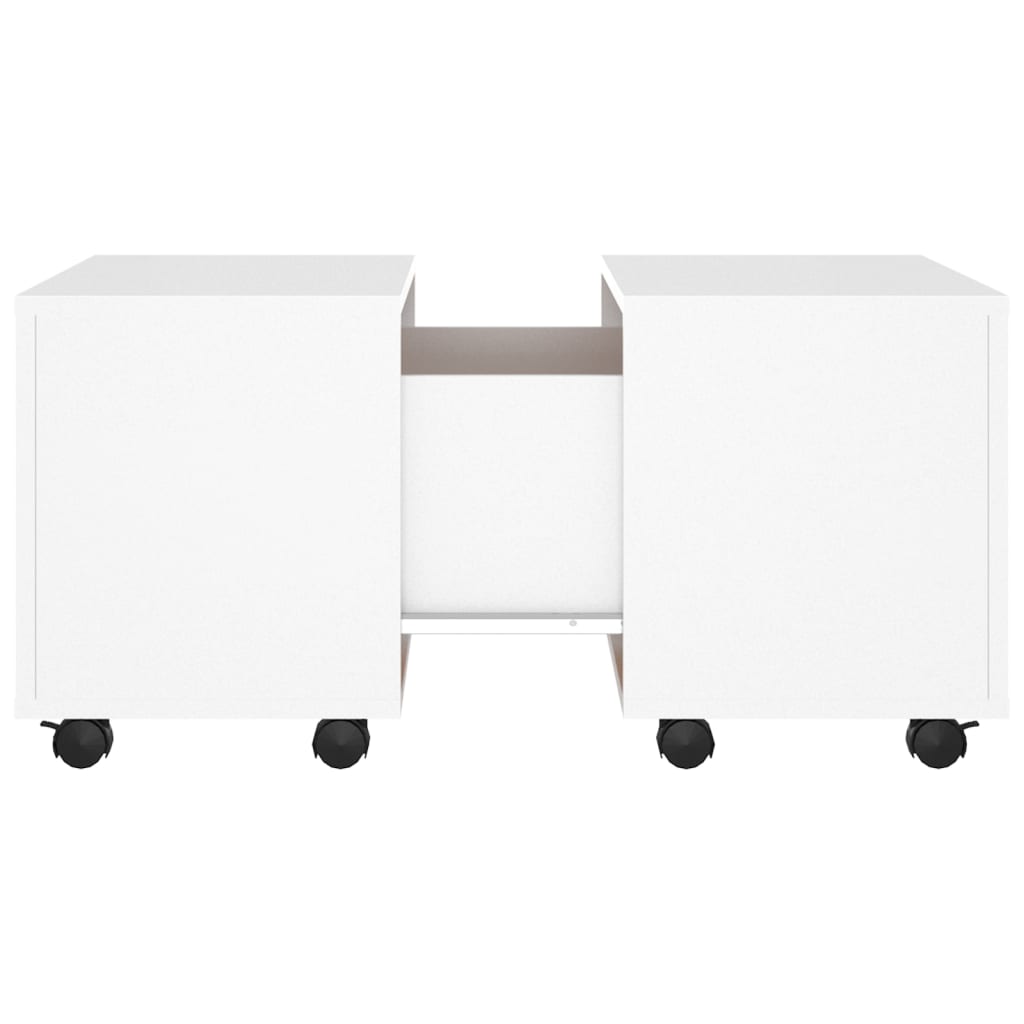 Table basse blanc 60x60x38 cm bois d'ingénierie - XIOS